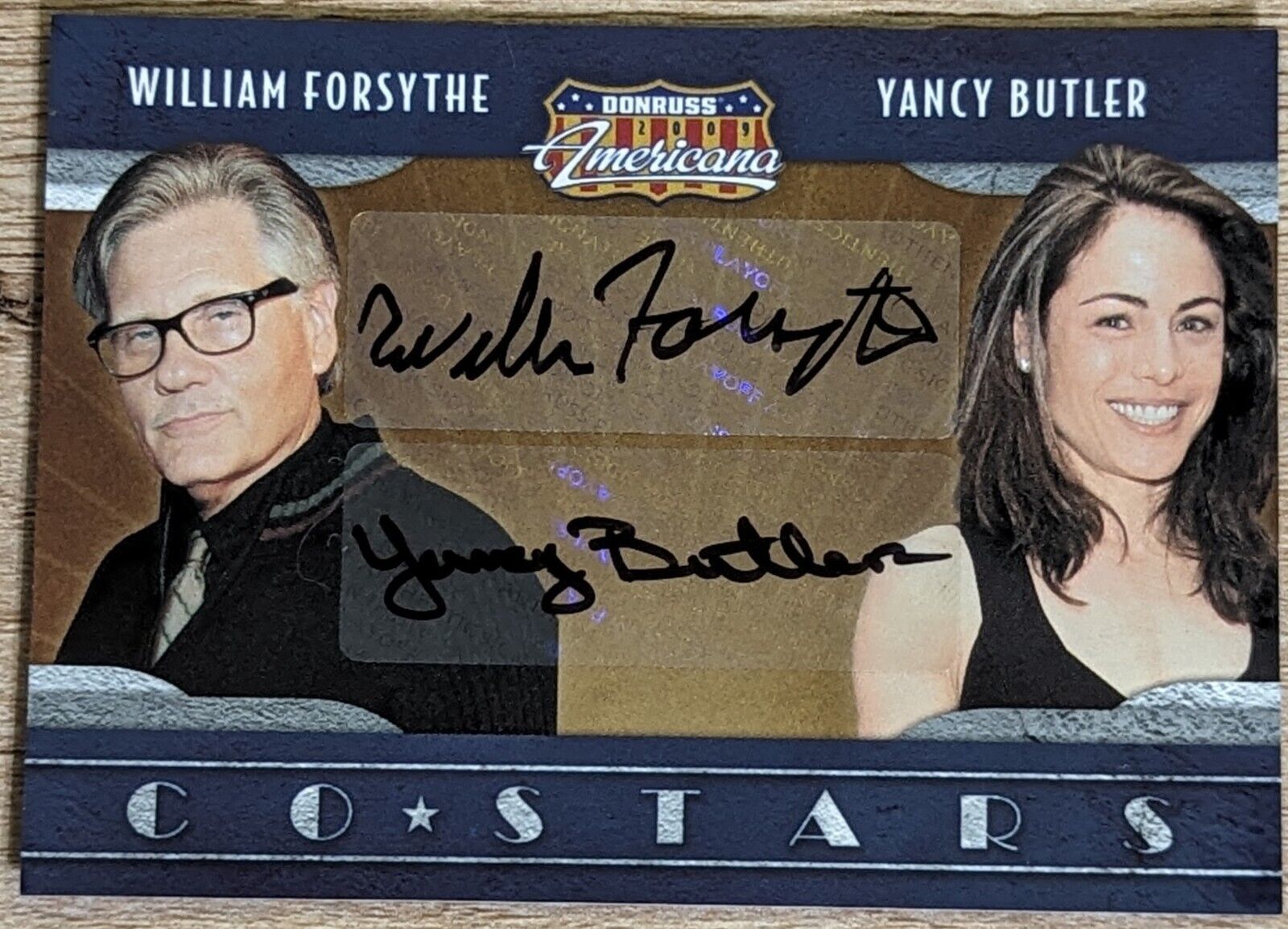 2009 Donruss Americana William Forsythe Yancy Butler Dual Autograph Card 23/25