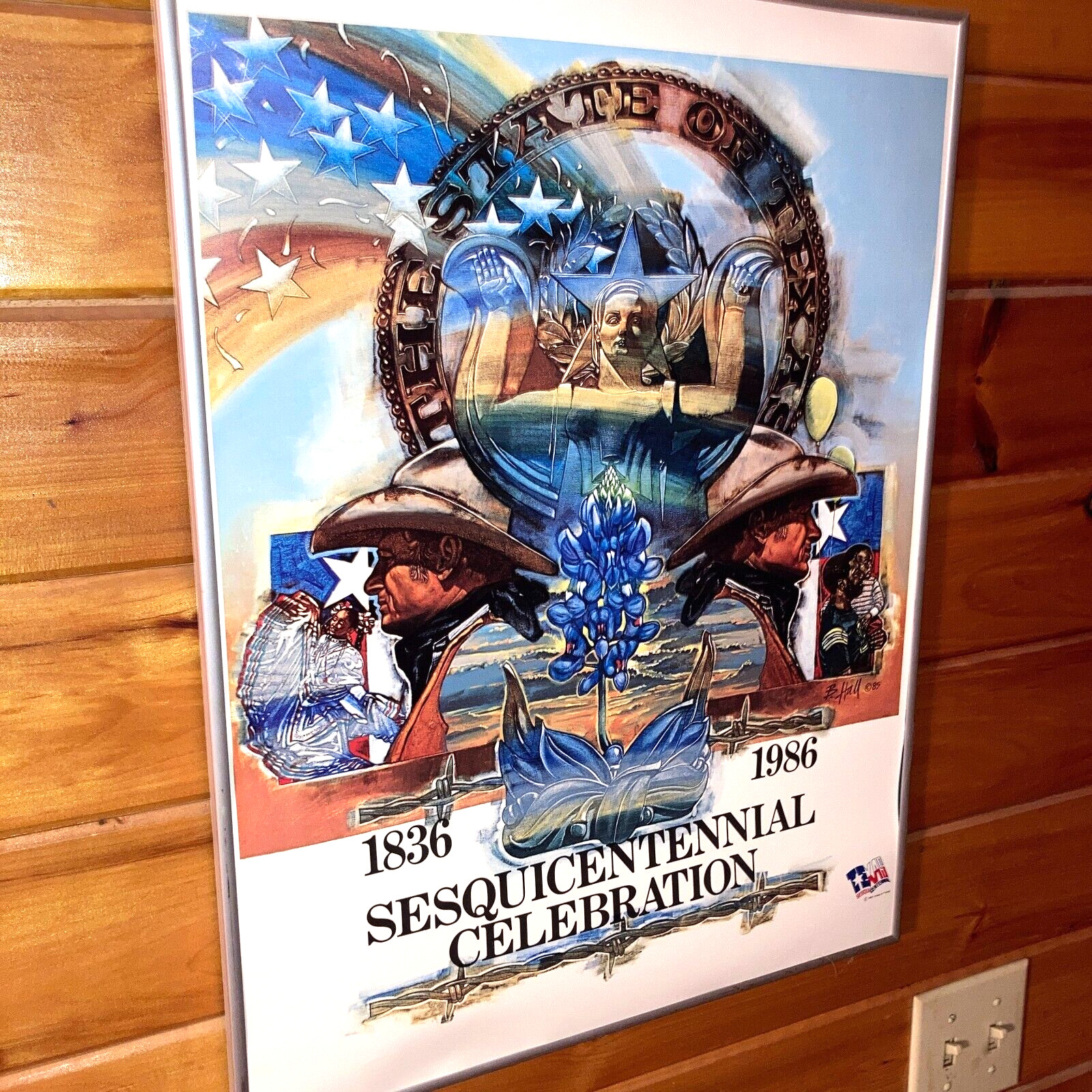RARE Pristine unsigned print Official Texas Sesquicentennial 1986 B Hall Poster RARE Pristine unsigned print Official Texas Sesquicentennial 1986 B Hall Poster