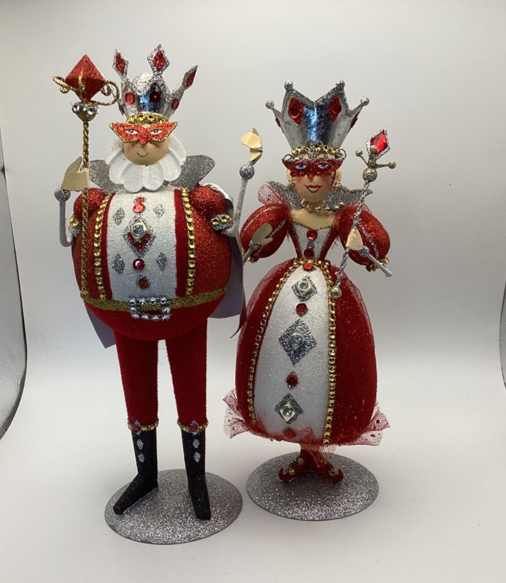 Rare Set of PIER 1 IMPORTS King & Queen Of Diamond's Valentines Mardi Gras Vtg Rare Set of PIER 1 IMPORTS King & Queen Of Diamond's Valentines Mardi Gras Vtg