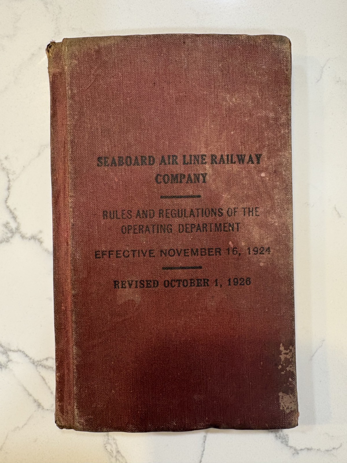 VTG 1926 Seaboard Air Line Railway Operating Dept Rule Book Train Signal VTG 1926 Seaboard Air Line Railway Operating Dept Rule Book Train Signal