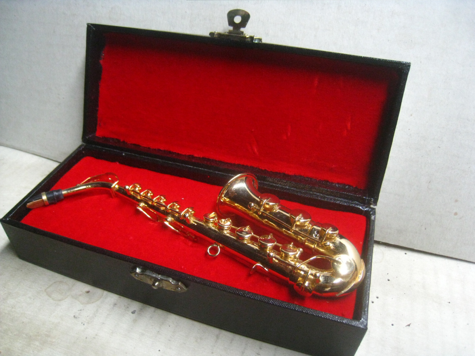 Miniature Saxophone, Brass with Box, 6 1/2" Long Miniature Saxophone, Brass with Box, 6 1/2" Long