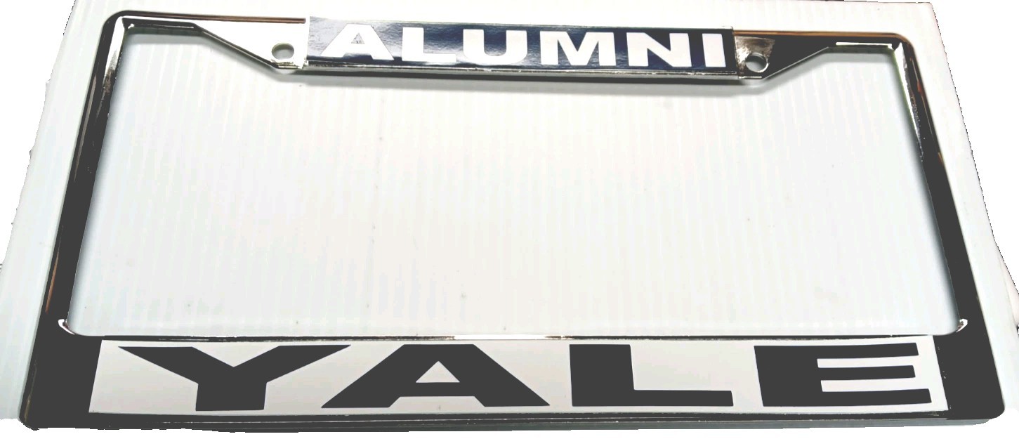 YALE/ALUMNI-College License Plate Frame, Polished Chrome-