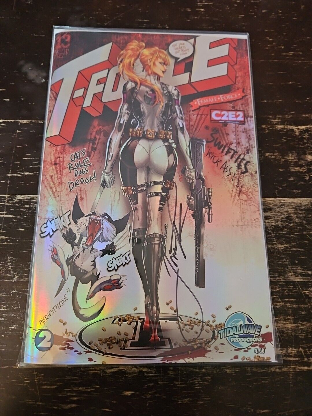 TAYLOR SWIFT Female Force 2 FOIL COVER #4/50  Signed by Tyndall 