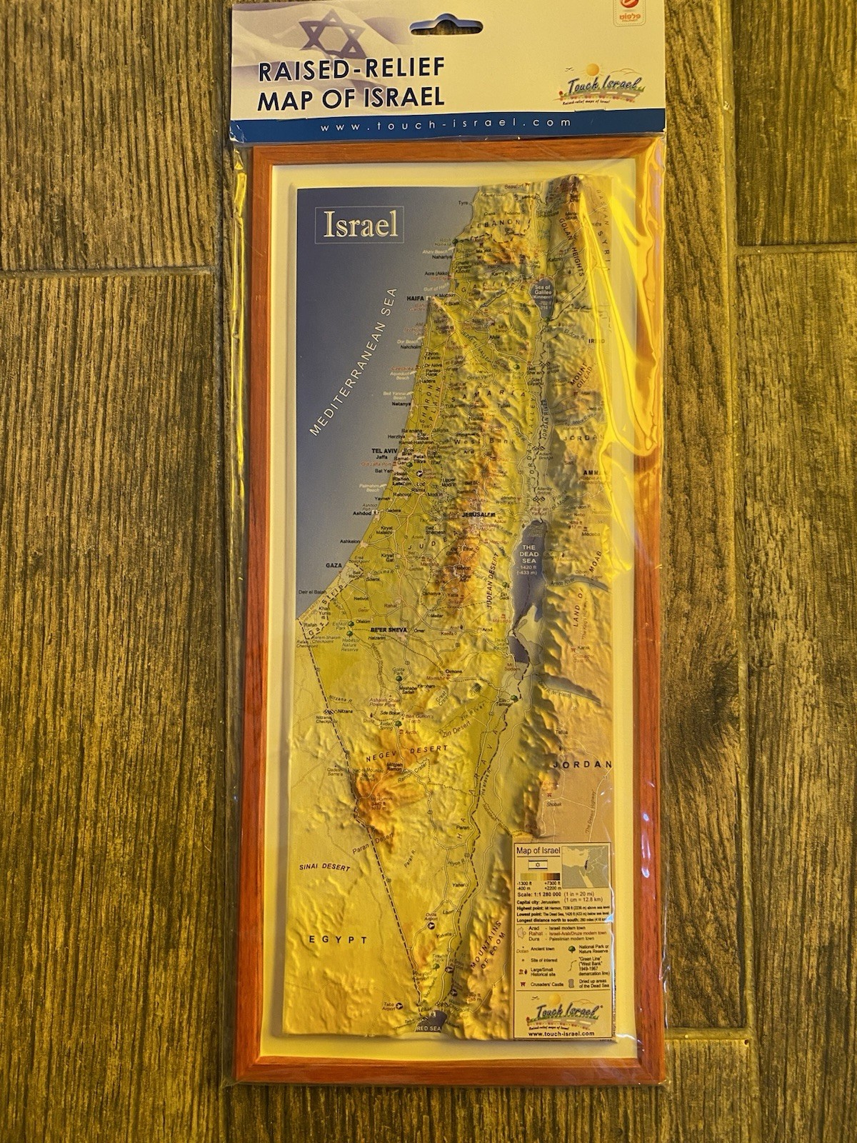 Israel Judaica Souvenir Relief  Map Of Israel 30/10 cm Size