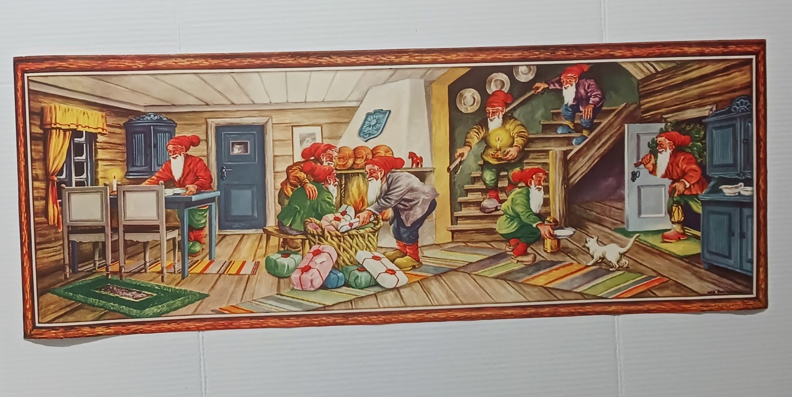 Vintage Christmas Gnome Poster Scandinavian Swedish Home Scene Erik Fordsmann Vintage Christmas Gnome Poster Scandinavian Swedish Home Scene Erik Fordsmann