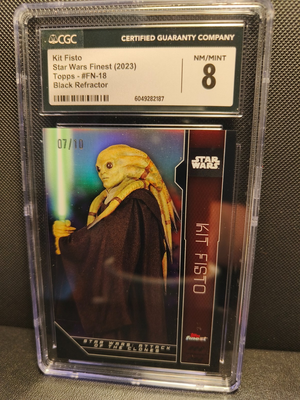 2023 Topps Finest Star Wars Kit Fisto Black Refractor /10 #FN-18 CGC 8 NM/Mint