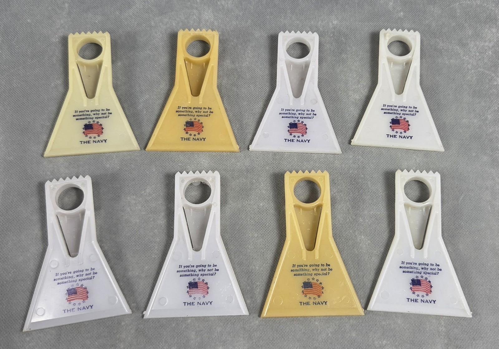 Vintage THE UNITED STATES NAVY Advertising ICE SCRAPERS Lot of 8 Vintage THE UNITED STATES NAVY Advertising ICE SCRAPERS Lot of 8