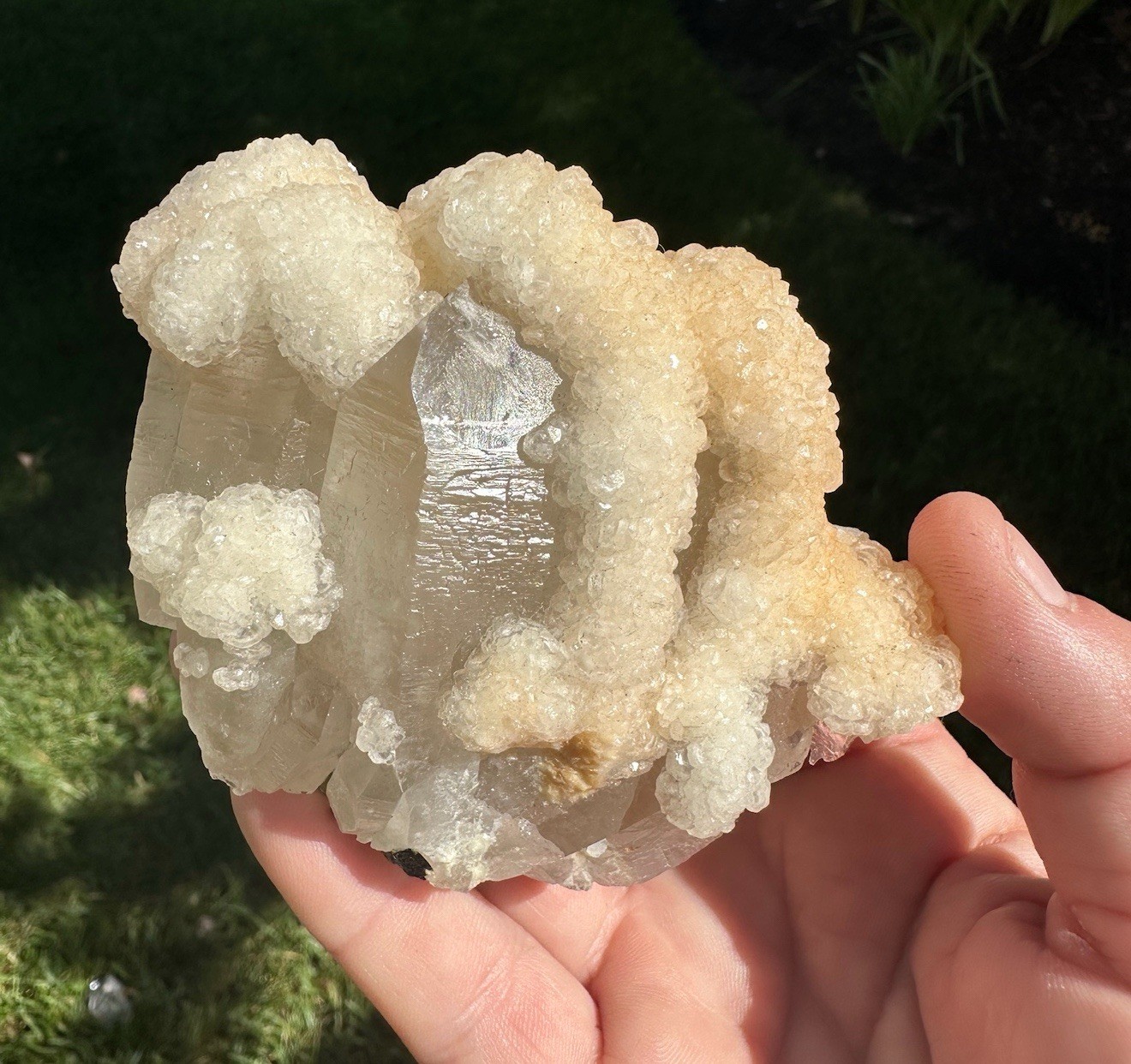 Large Cabinet Size Quartz With Calcite/Cavnic Mine/ Romania- Brilliant Pink UV Large Cabinet Size Quartz With Calcite/Cavnic Mine/ Romania- Brilliant Pink UV