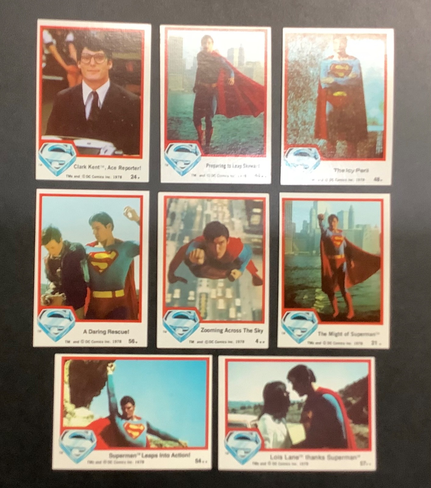 Topps 1978 Superman The Movie 8 Card Lot NM Topps 1978 Superman The Movie 8 Card Lot NM