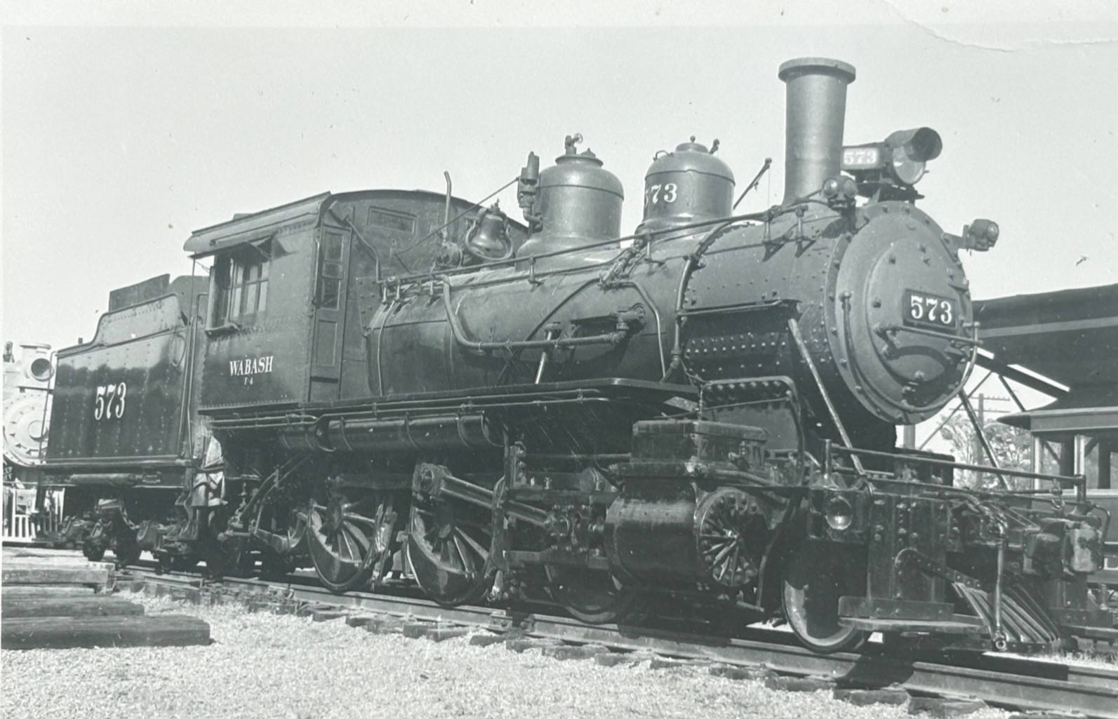 Wabash No. 573 F-4 2-6-0 Mogul Steam Locomotive Kodak RPPC Railroad Postcard USA