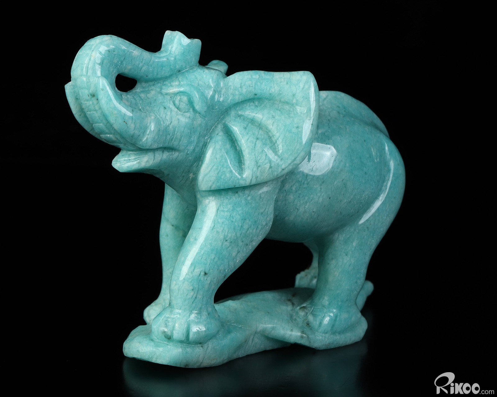 3.5" Chinese Amazonite Hand Carved Crystal Elephant Sculpture, Crystal Healing 3.5" Chinese Amazonite Hand Carved Crystal Elephant Sculpture, Crystal Healing