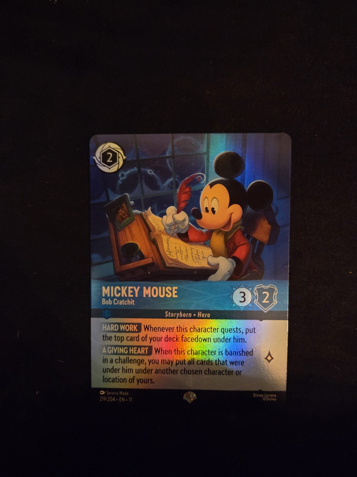Disney Lorcana Winterspell Mickey Mouse Bob Cratchit 219/204 Epic Foil Disney Lorcana Winterspell Mickey Mouse Bob Cratchit 219/204 Epic Foil