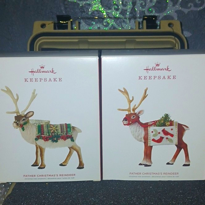 Hallmark Keepsake Limited Edition Reindeer Hanging Ornament Lot of 2 Christmas Hallmark Keepsake Limited Edition Reindeer Hanging Ornament Lot of 2 Christmas