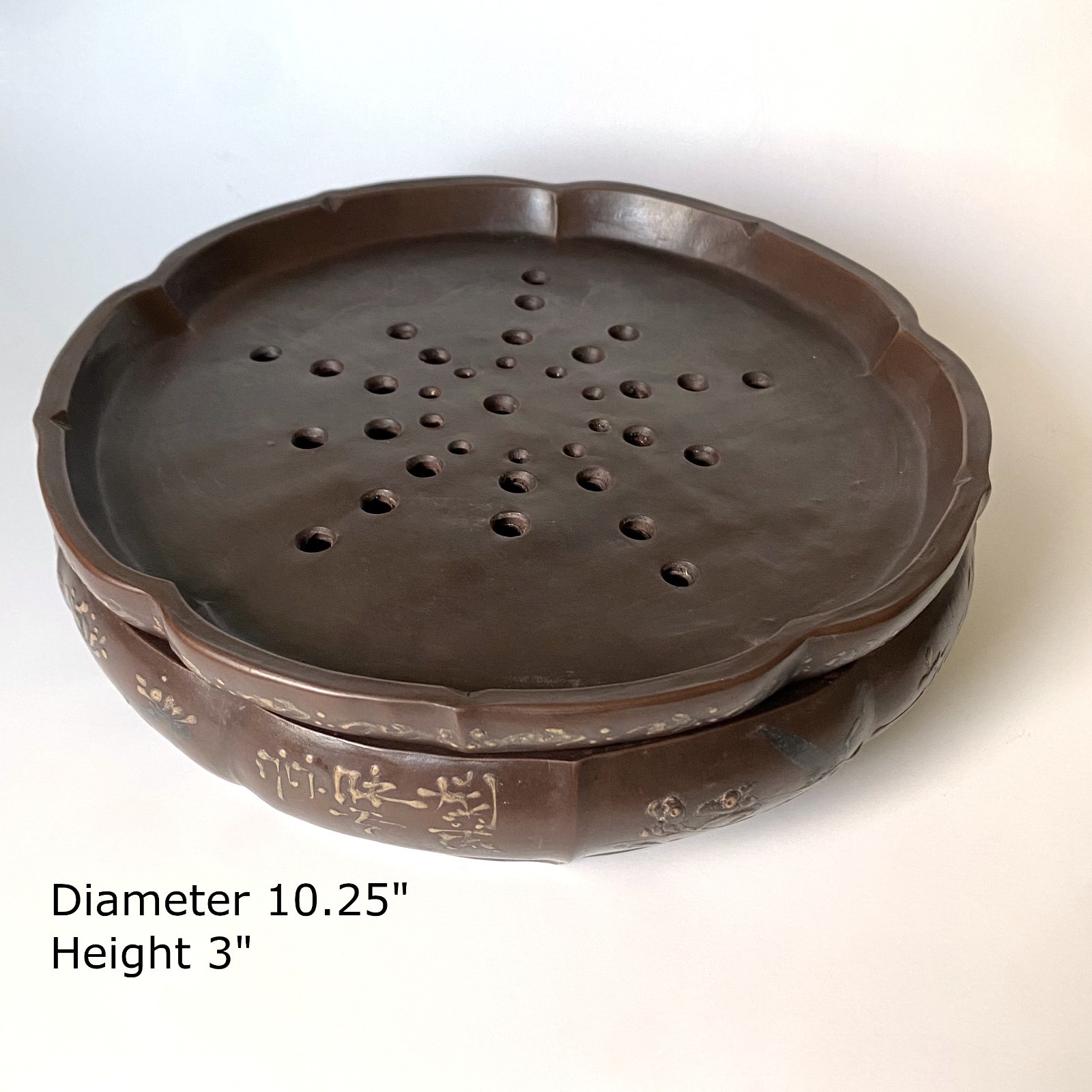 Vintage Yixing Purple Clay Tea Tray Chinese Gongfu Tea Table 10.25". TE25-30