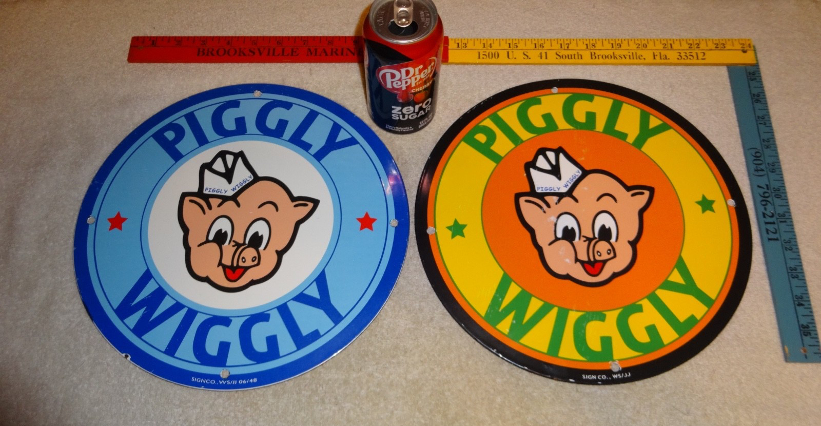 VINTAGE PIGGLY WIGGLY PORCELAIN SIGN LOT OF 2 PIGS ๐ GROCERY STORE ADVERTISING VINTAGE PIGGLY WIGGLY PORCELAIN SIGN LOT OF 2 PIGS ๐ GROCERY STORE ADVERTISING