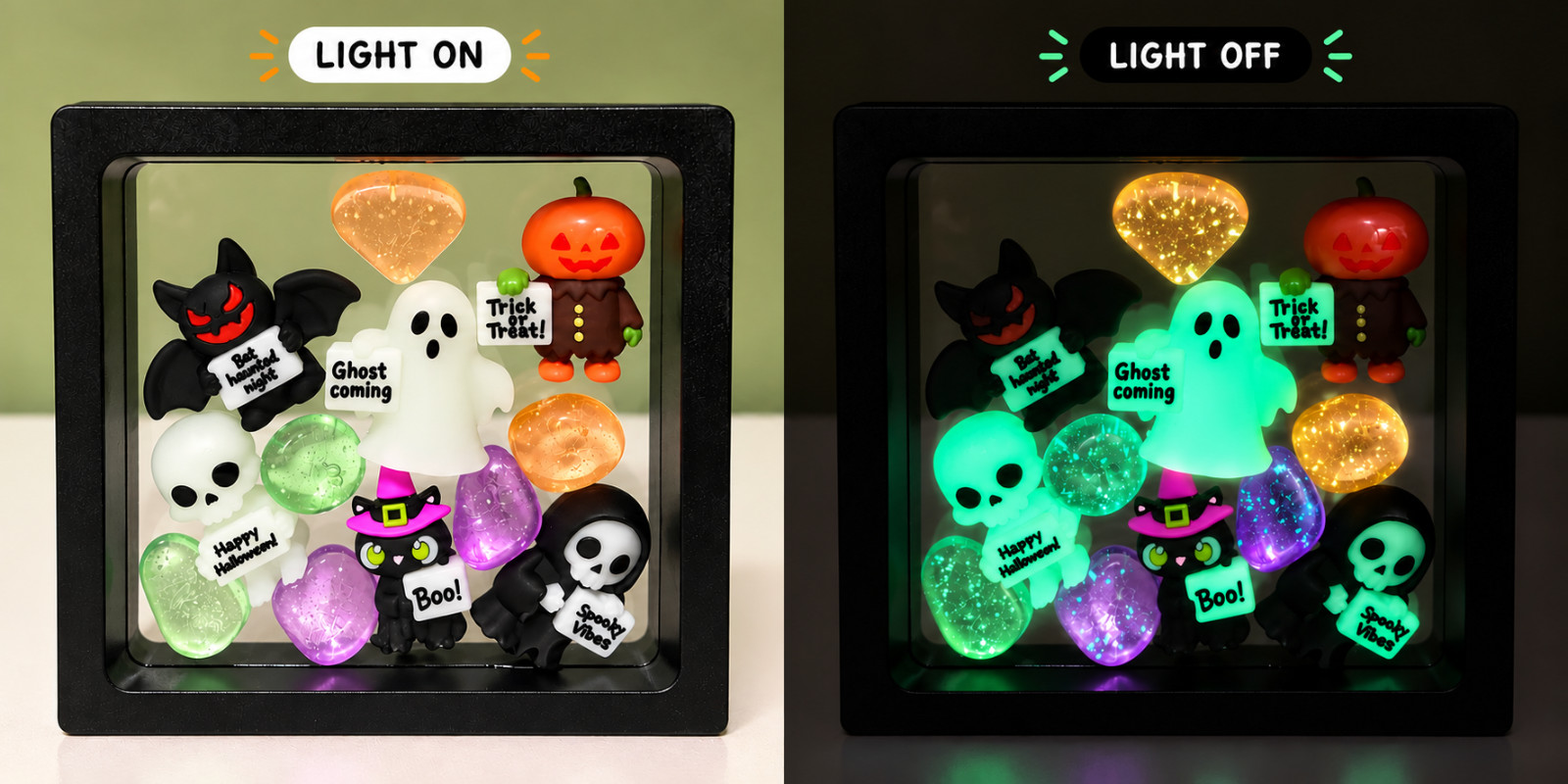 Gloween Gang — Glow-in-the-Dark Halloween Miniature Display Gloween Gang — Glow-in-the-Dark Halloween Miniature Display