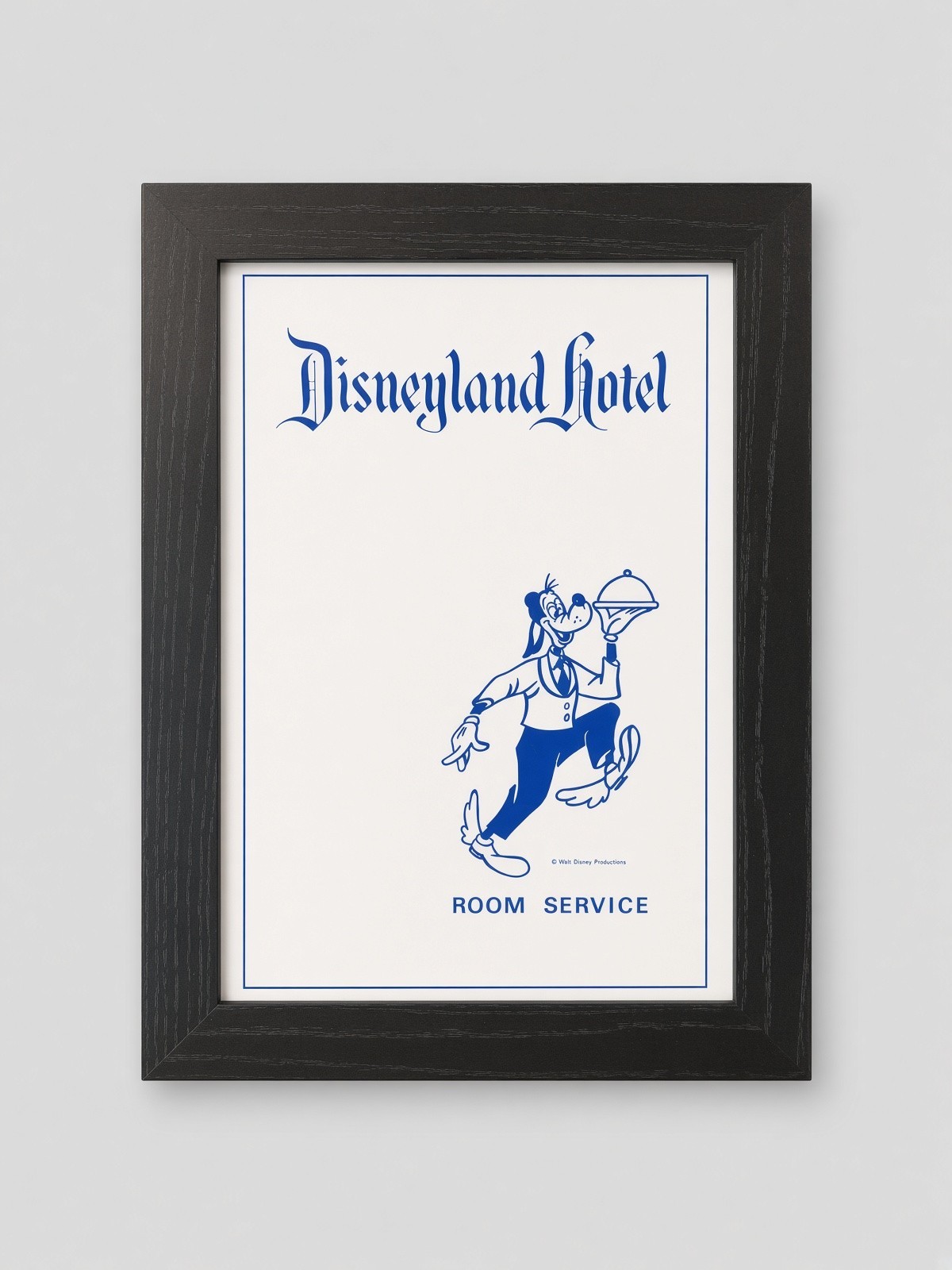 Vintage 1970s Disneyland Hotel Room Service Menu Goofy Framed WDP Disney