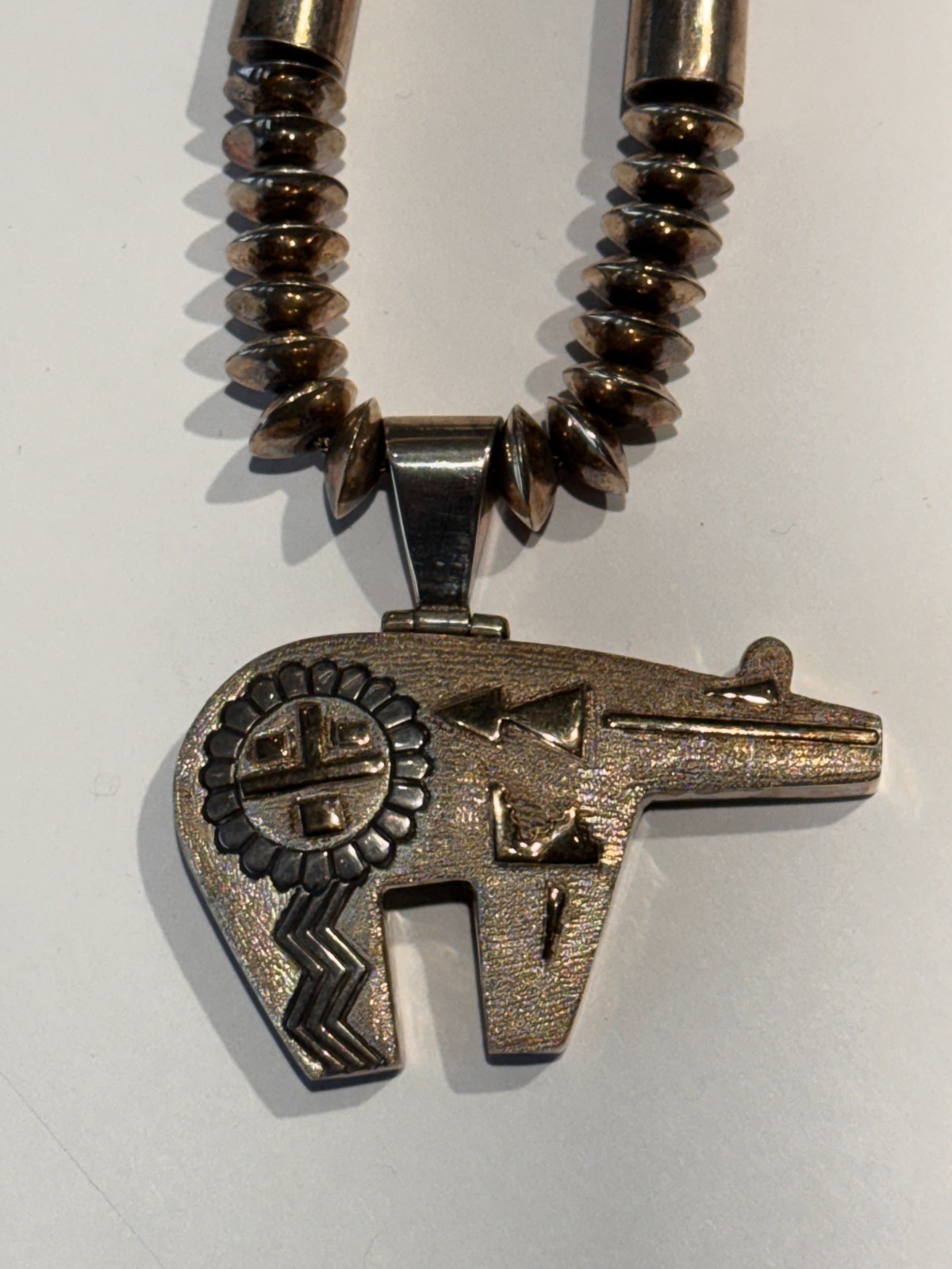 Jack and Mary Tom - Vintage Spirit Bear 925 & 14k Bear Necklace - 25.5"