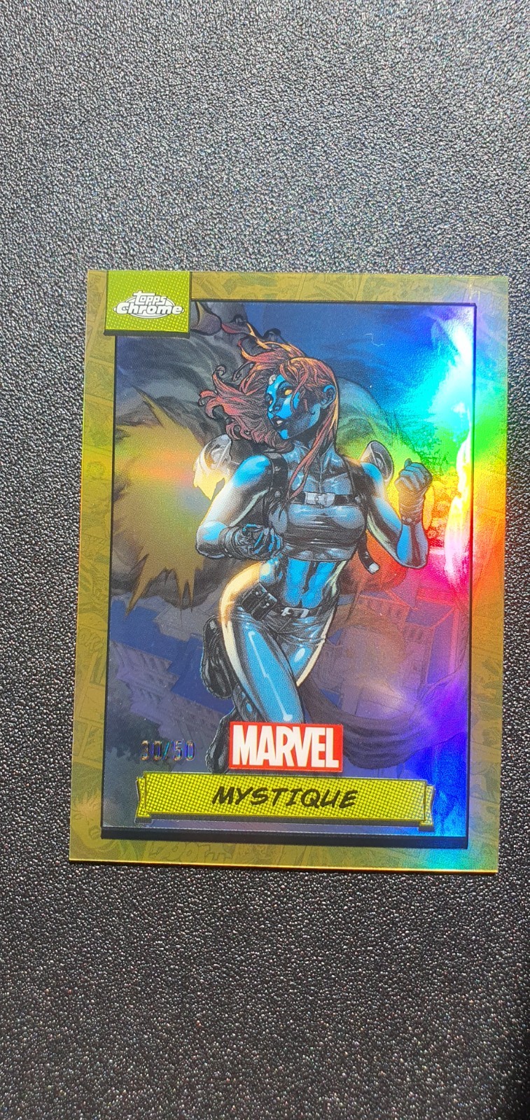 2024 Topps Chrome Marvel Mystique Gold Wave Refractor /50 2024 Topps Chrome Marvel Mystique Gold Wave Refractor /50