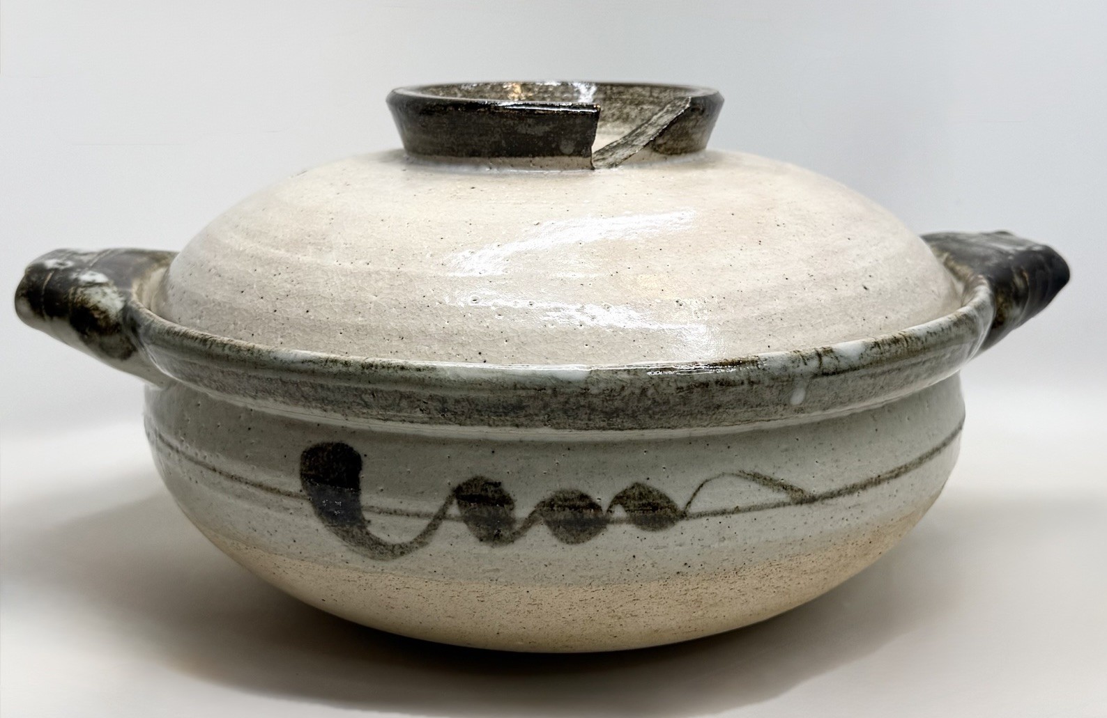 VTG Japanese Donabe Traditional Earthenware Large Heavy Clay Cooking Pot 11.5”