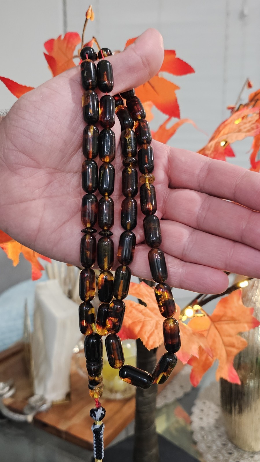 Natural Vintage Germany Cherry Amber 39 سبحة مسكي خام الماني انتيك شوائبي Natural Vintage Germany Cherry Amber 39 سبحة مسكي خام الماني انتيك شوائبي