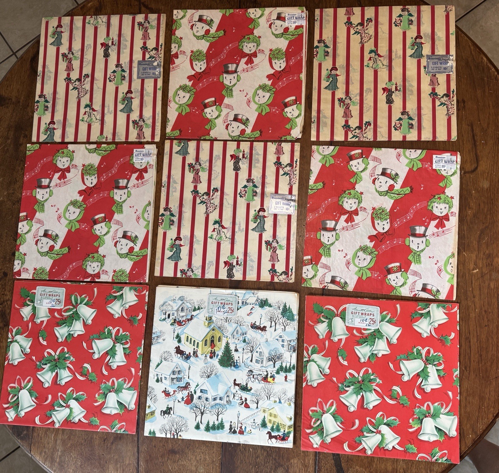 LARGE LOT Vtg Dennison Christmas Gift Wrap Sheet 20x30 10c & American Greetings LARGE LOT Vtg Dennison Christmas Gift Wrap Sheet 20x30 10c & American Greetings