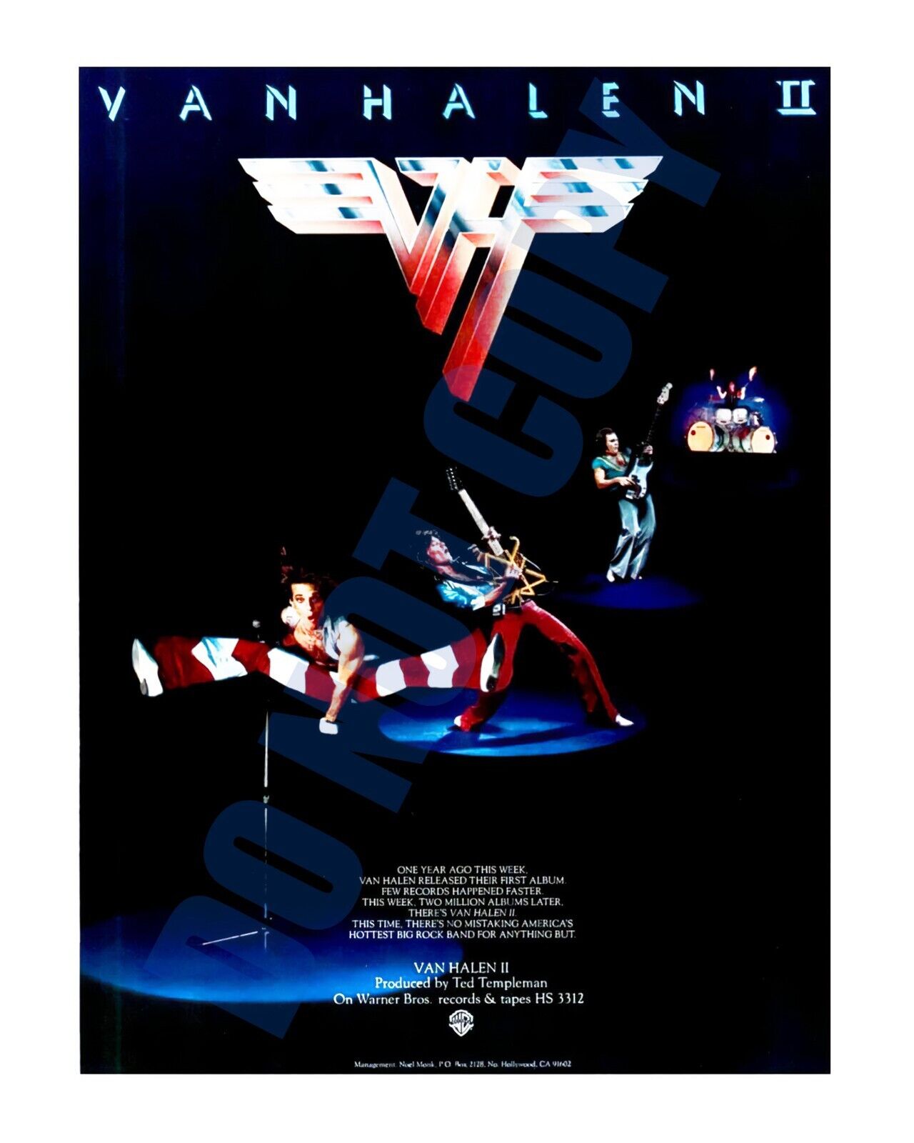 1979 Van Halen 2 Record Announcement Magazine Announcement Ad 8x10 Photo