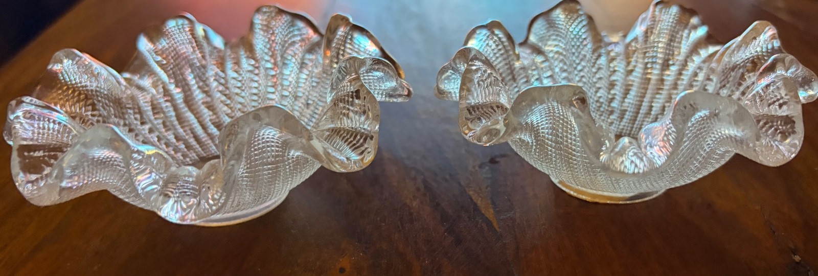 Vintage pair 1940s Confiserie Georges Cairo Glass Trinket Dishes Soliman Pacha Vintage pair 1940s Confiserie Georges Cairo Glass Trinket Dishes Soliman Pacha