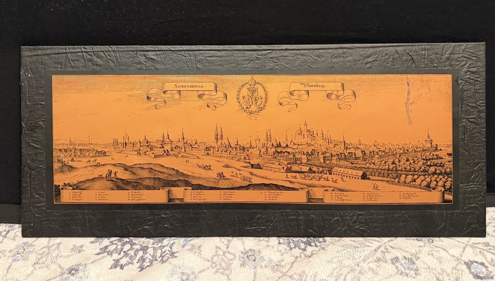 VTG MCM COPPER 25' PLAQUE MATTHAUS MERIAN NURNBERG NUREMBERG GERMANY CITYSCAPE VTG MCM COPPER 25' PLAQUE MATTHAUS MERIAN NURNBERG NUREMBERG GERMANY CITYSCAPE