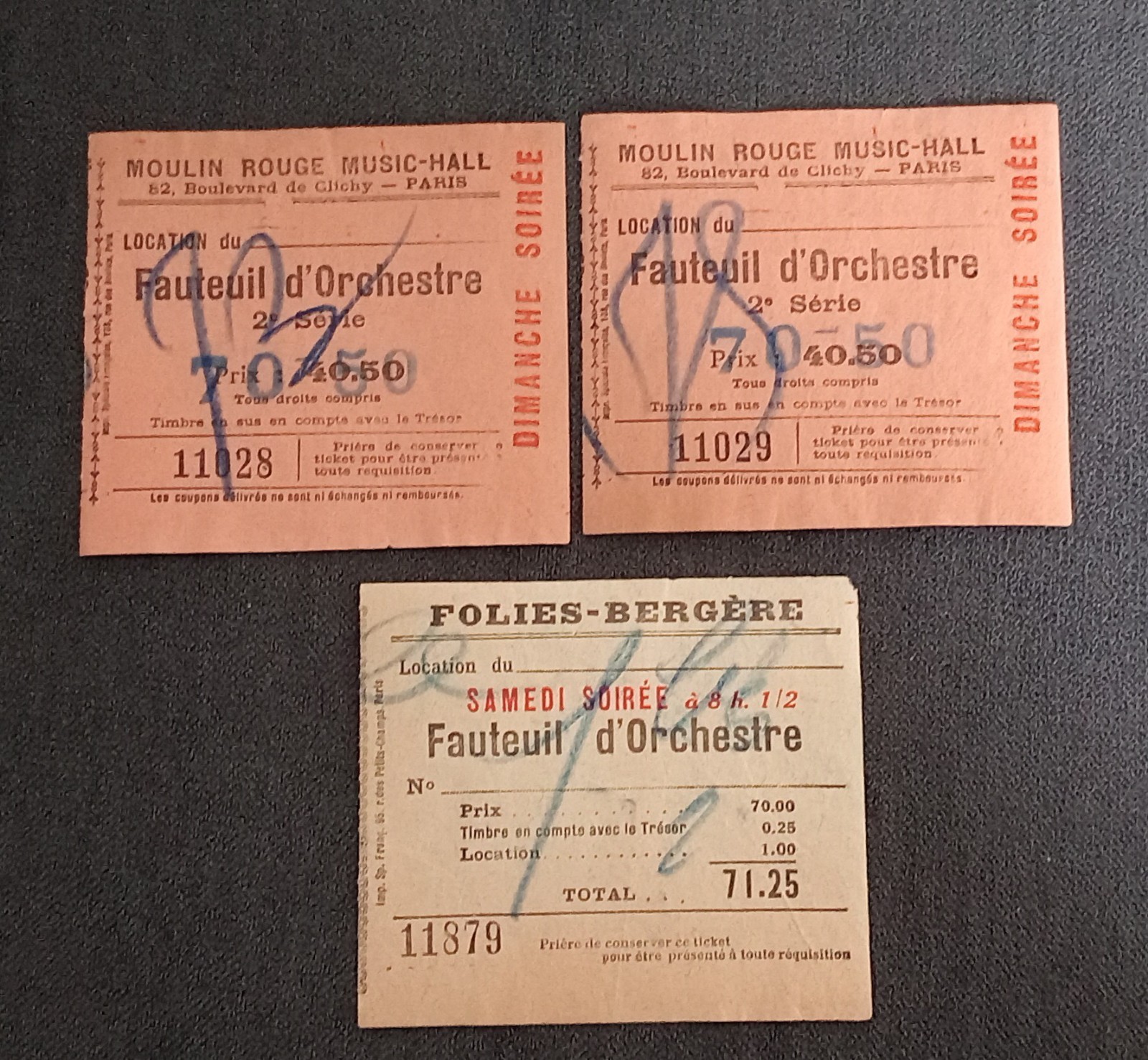 France 1920s Moulin Rouge And Folies Bergere Tickets France 1920s Moulin Rouge And Folies Bergere Tickets