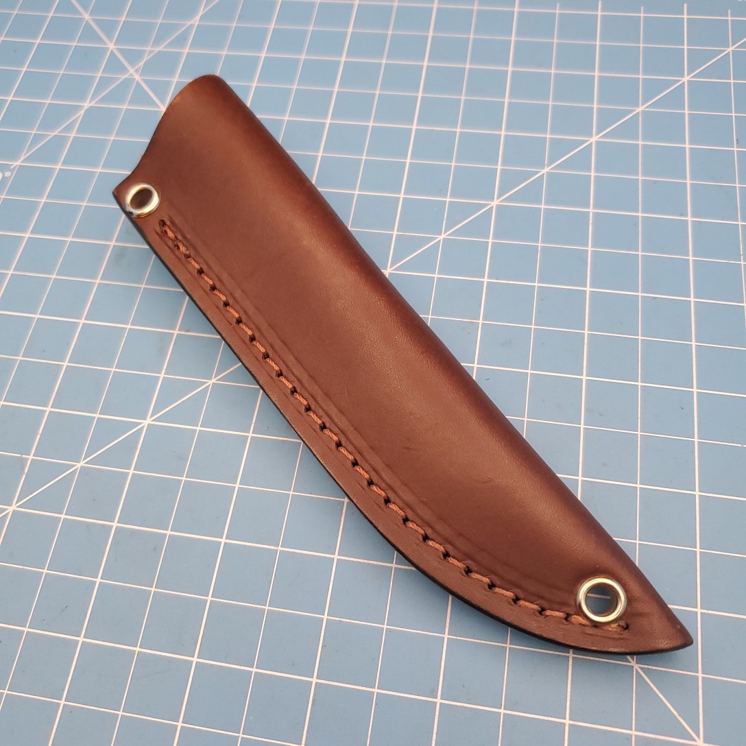 L.T. Wright Fixed Blade Knife Sheath Brown Leather Belt Pouch Case 7"x5.5"