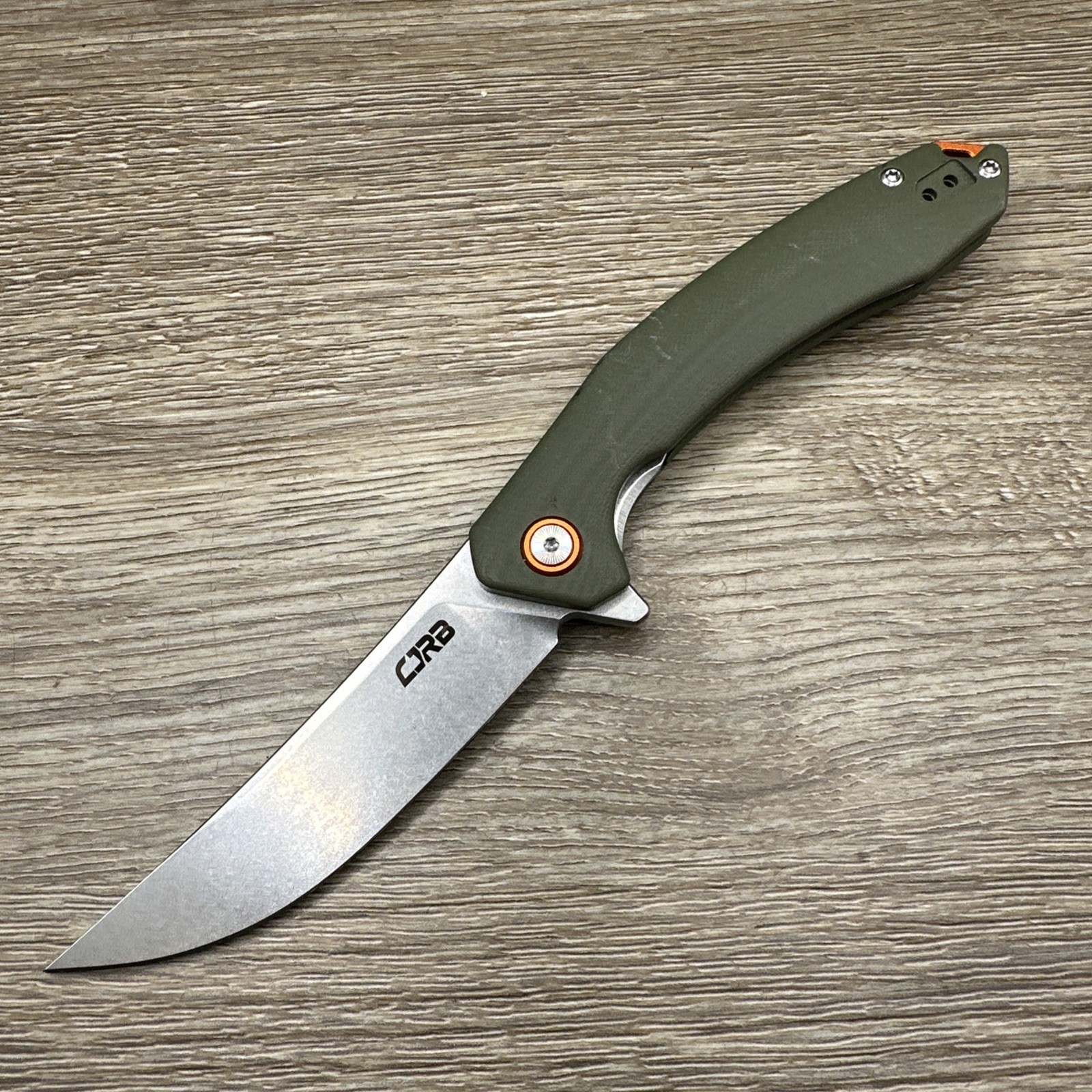 CJRB Gobi J1906 Flat Blade Olive G10 Handle LinerLock Folding Pocket Knife-Great CJRB Gobi J1906 Flat Blade Olive G10 Handle LinerLock Folding Pocket Knife-Great