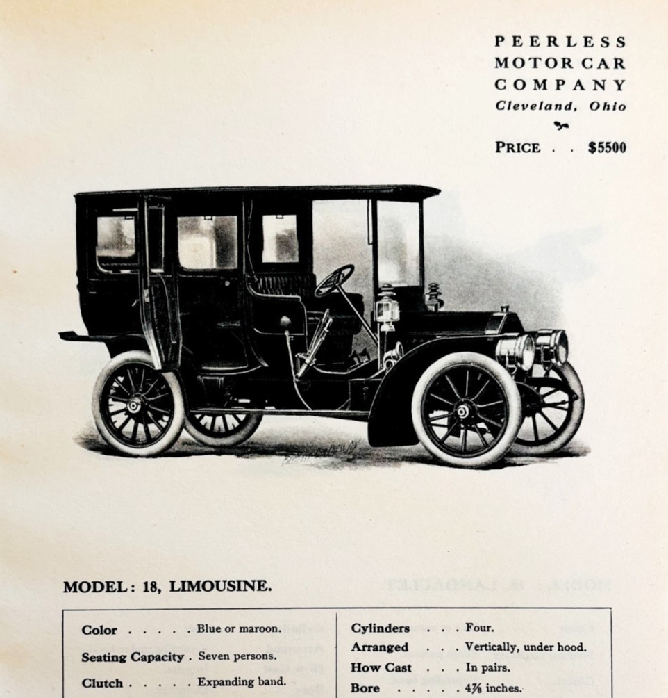 1908 Peerless Model 18 Limousine Print Catalog Advertisement Automobilia F14F 1908 Peerless Model 18 Limousine Print Catalog Advertisement Automobilia F14F