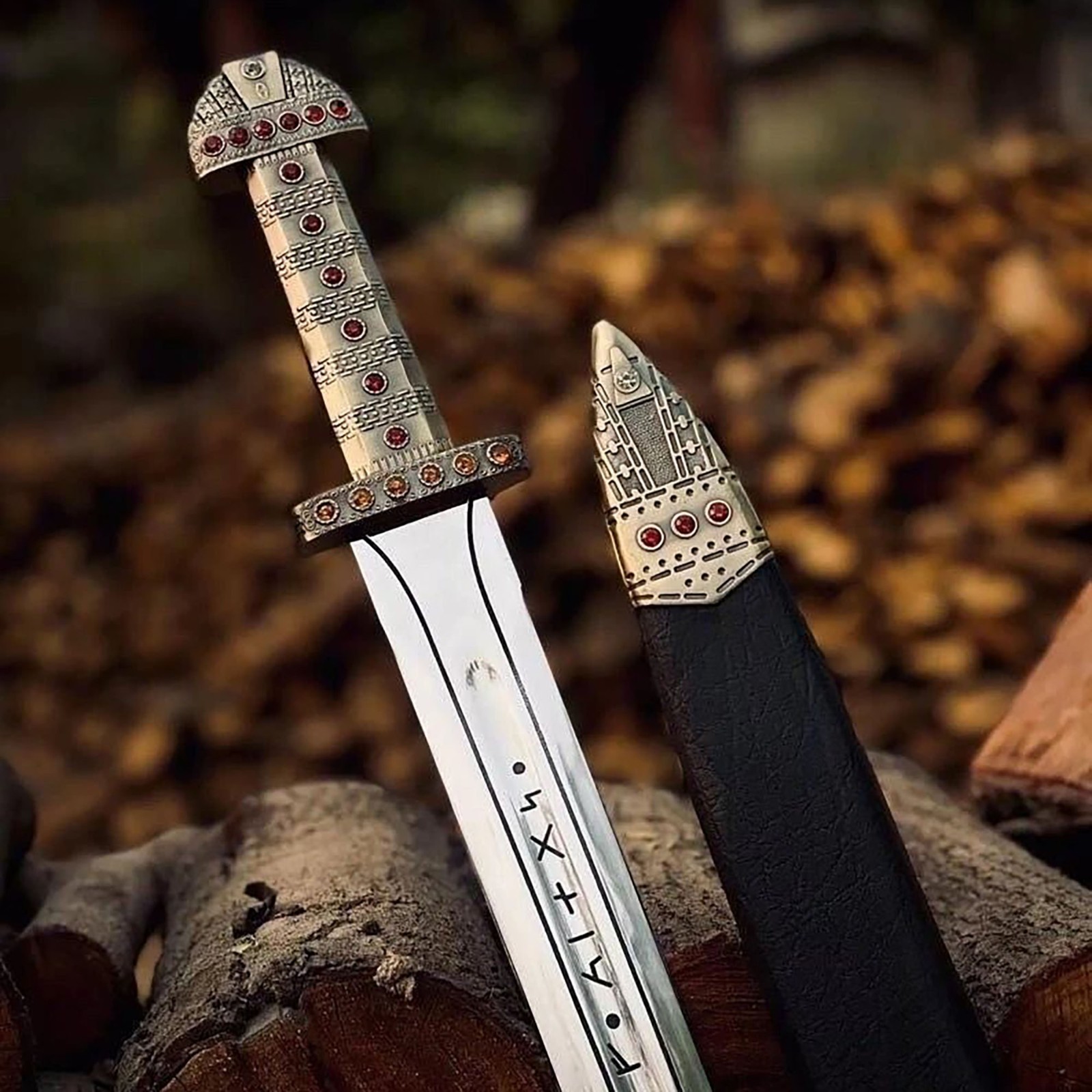 Custom Hand Forged King Ragnar Lothbrok Viking Sword 39Ich  With Scabbard