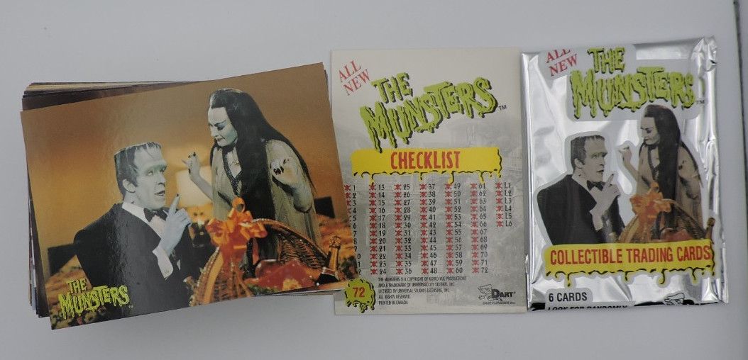 1997 The Munsters Trading Card Complete Set 72 Trading Cards by Dart + Wrapper 1997 The Munsters Trading Card Complete Set 72 Trading Cards by Dart + Wrapper