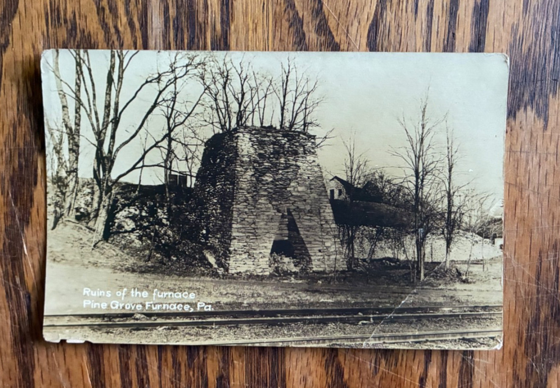 RPPC Pine Grove Furnace PA Real Photo Postcard Ruins of the Furnace AZO Antique