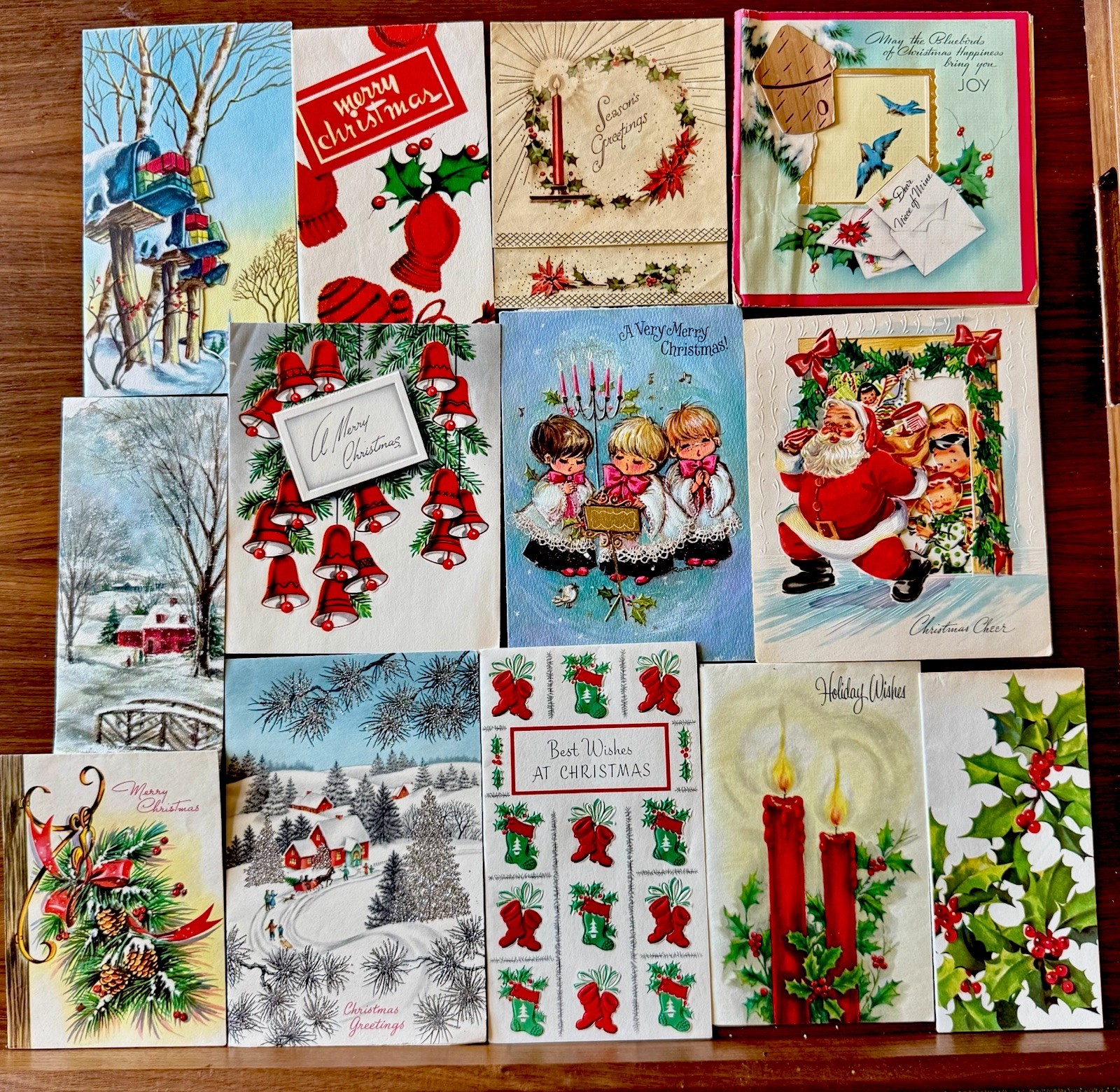 Lot of 13 Vintage MCM Holiday/Christmas Cards 1940s/1950s/1960s USED Lot of 13 Vintage MCM Holiday/Christmas Cards 1940s/1950s/1960s USED