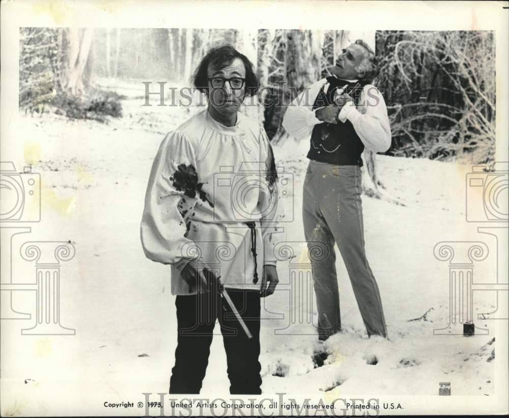 1975 Press Photo Woody Allen and Harold Gould star in "Love and Death"