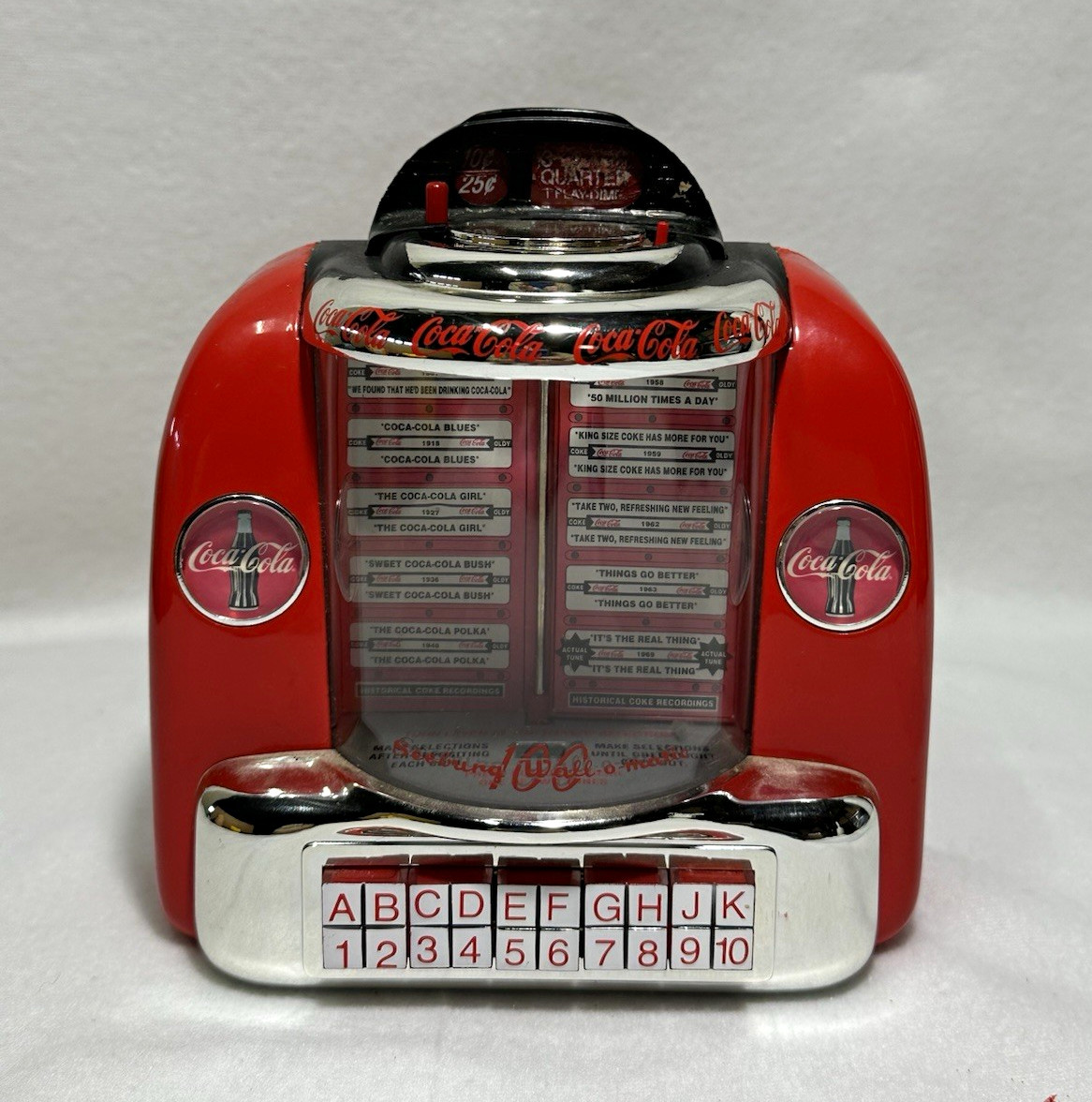 Vintage 1996 Coca Cola Seeburg Wall-O-Matic 100 Coin Bank Jukebox Parts Repair Vintage 1996 Coca Cola Seeburg Wall-O-Matic 100 Coin Bank Jukebox Parts Repair
