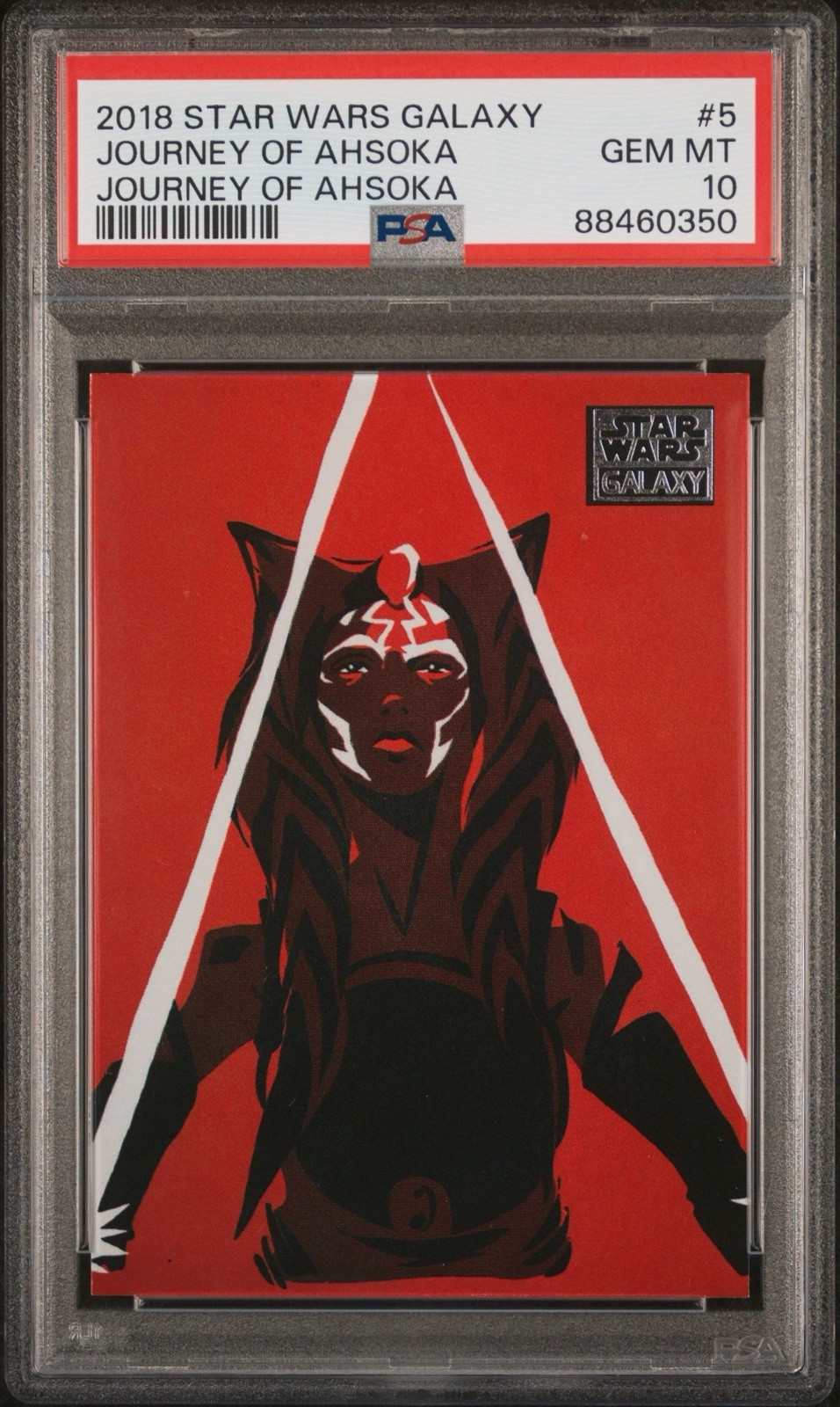 2018 TOPPS STAR WARS GALAXY JOURNEY OF AHSOKA #5 JOURNEY OF AHSOKA PSA 10