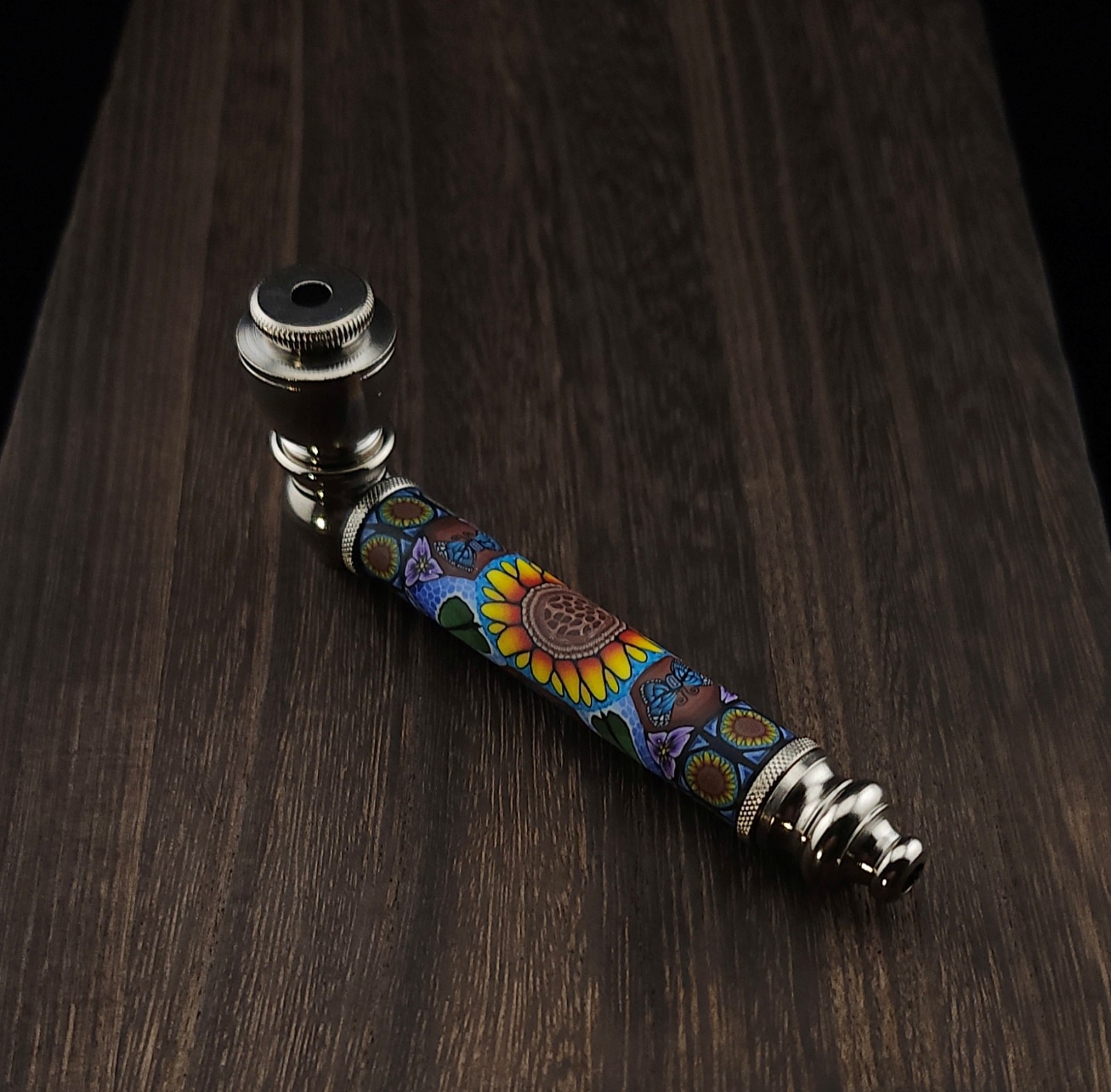 Sunflower Mandala Metal Smoking Pipe - 4 inch - Made in USA Sunflower Mandala Metal Smoking Pipe - 4 inch - Made in USA
