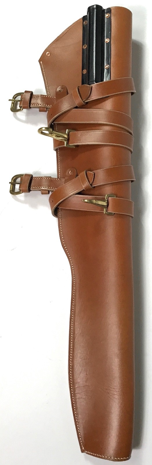 WWII US ARMY M1938 CAV VEHICLE M1 GARAND RIFLE LEATHER CARRY SCABBARD & STRAPS