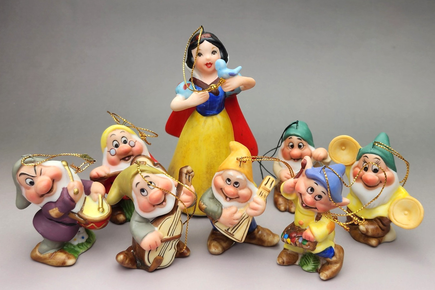 Schmid 1987 Snow White & 7 Dwarfs 50th Anniversary Christmas Ornaments Complete Schmid 1987 Snow White & 7 Dwarfs 50th Anniversary Christmas Ornaments Complete