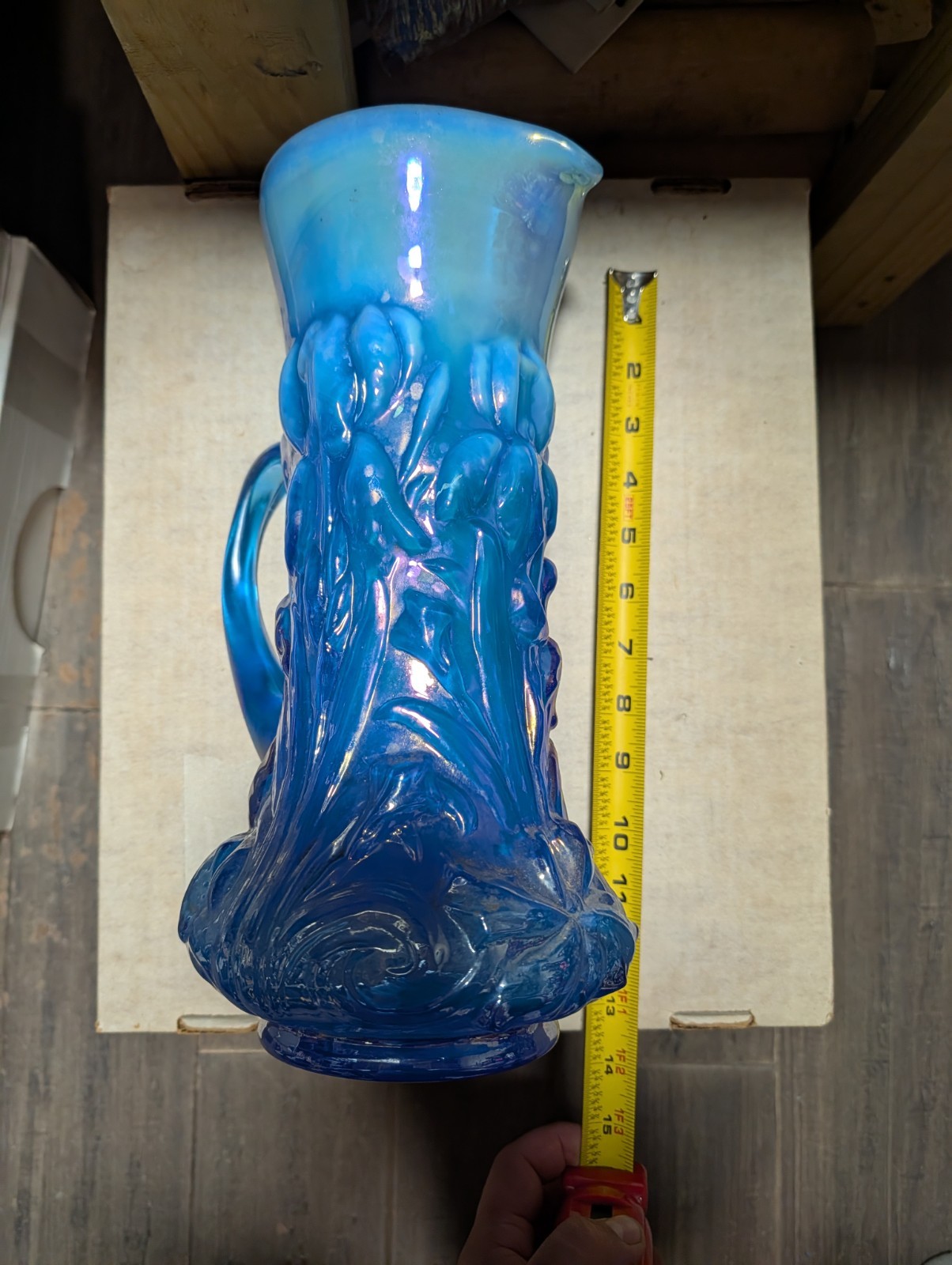 Vintage 1992 Blue Gibson Glass Heavy Water Pitcher Vintage 1992 Blue Gibson Glass Heavy Water Pitcher