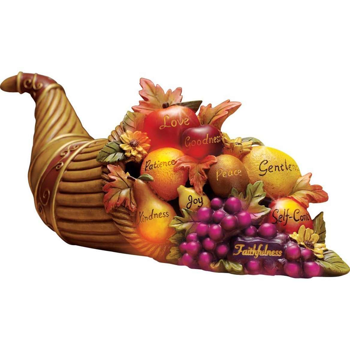 Collections Etc. Color-Changing Cornucopia Centerpiece with Inspirational Words, Collections Etc. Color-Changing Cornucopia Centerpiece with Inspirational Words,