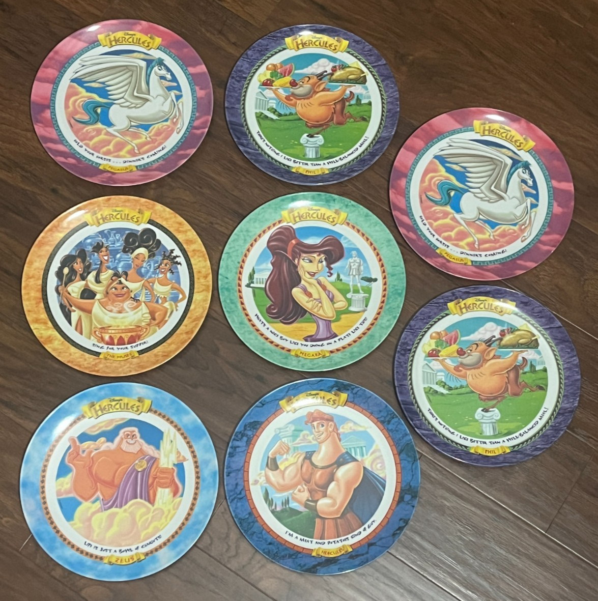Vintage 1997 McDonalds Disney Hercules Plates Melamine Complete Set (2 spares) Vintage 1997 McDonalds Disney Hercules Plates Melamine Complete Set (2 spares)