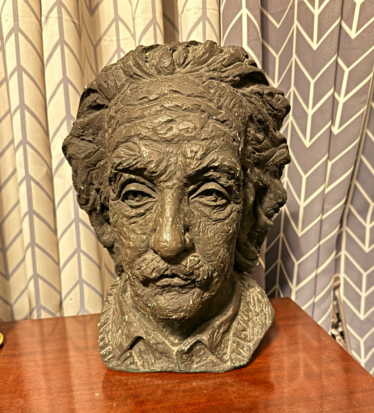 Vintage 1962 Austin Productions Albert Einstein Bust Sculpture 13” MCM Signed