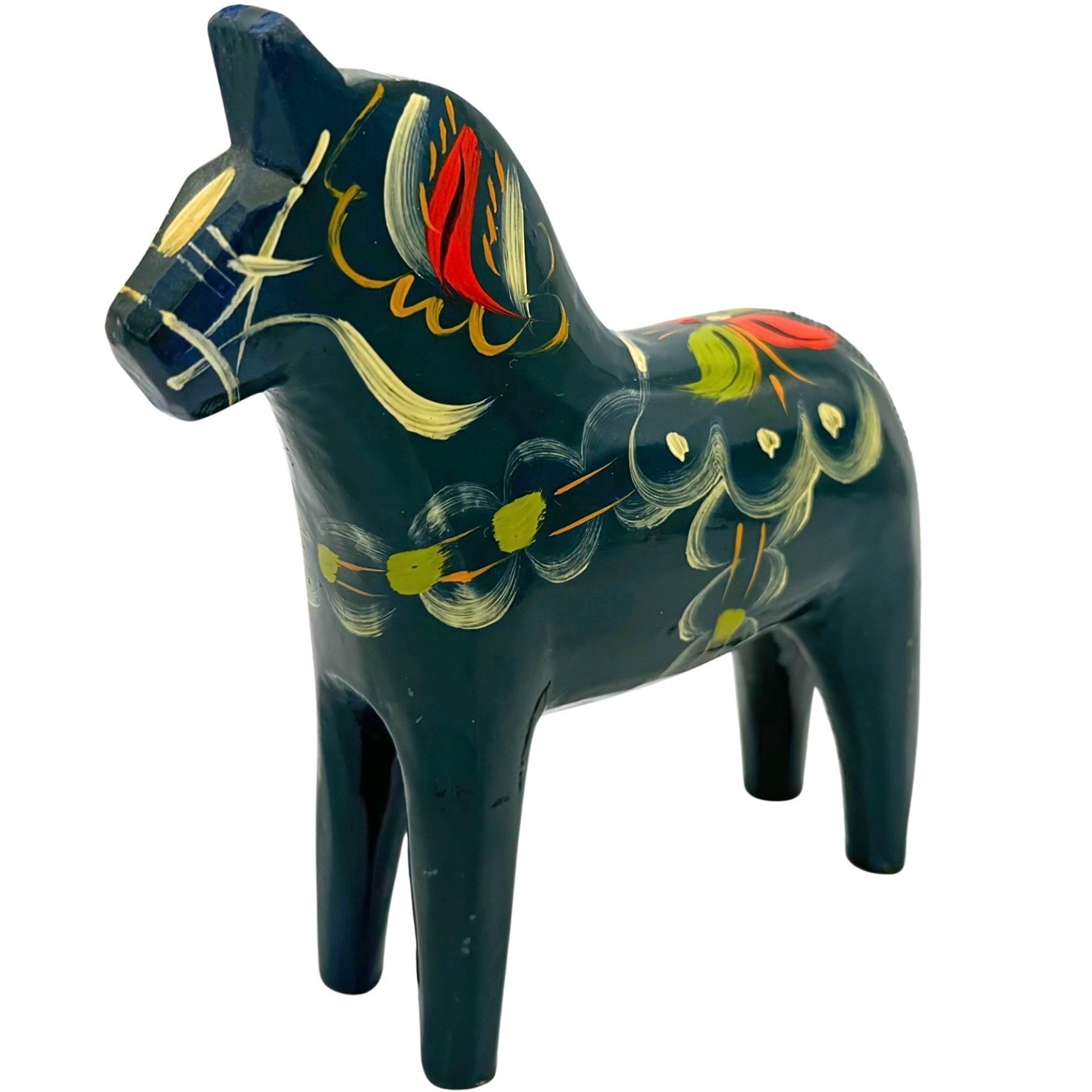 Vintage Nils Olsson Dala Horse Blue 5" Wooden Swedish Dalahemslojd Sweden Vintage Nils Olsson Dala Horse Blue 5" Wooden Swedish Dalahemslojd Sweden