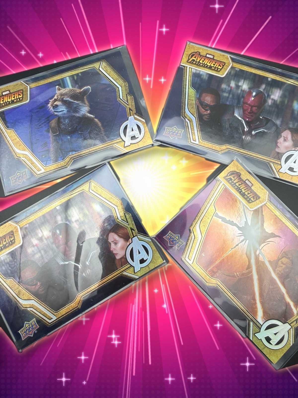 Upper Deck 2018 Avengers Infinity War 4-Card Lot Rocket Vision Witch Glaive Upper Deck 2018 Avengers Infinity War 4-Card Lot Rocket Vision Witch Glaive