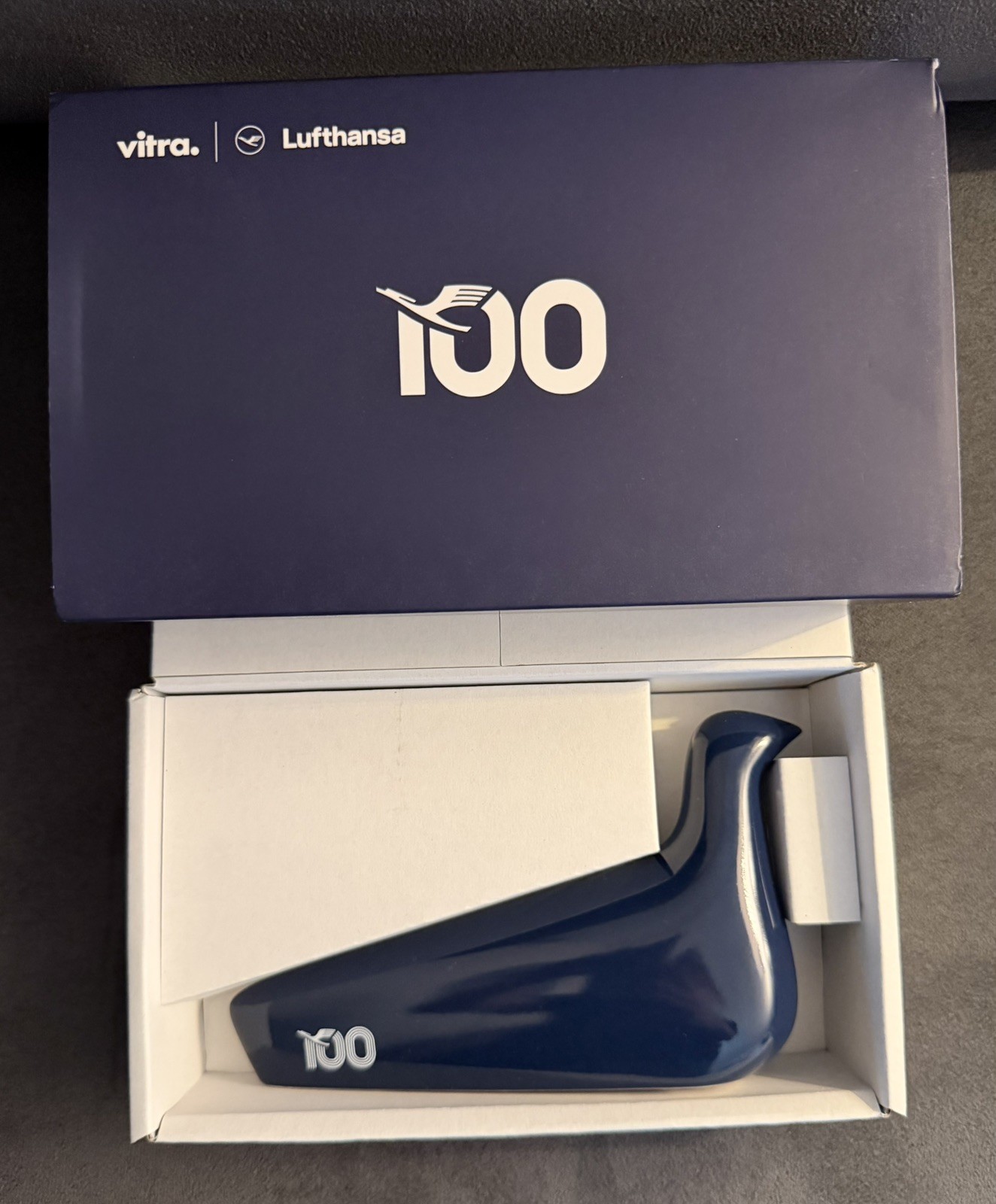 Brand New Rare Blue Lufthansa First Class "100 Years" Vitra Bird Limited Edition Brand New Rare Blue Lufthansa First Class "100 Years" Vitra Bird Limited Edition